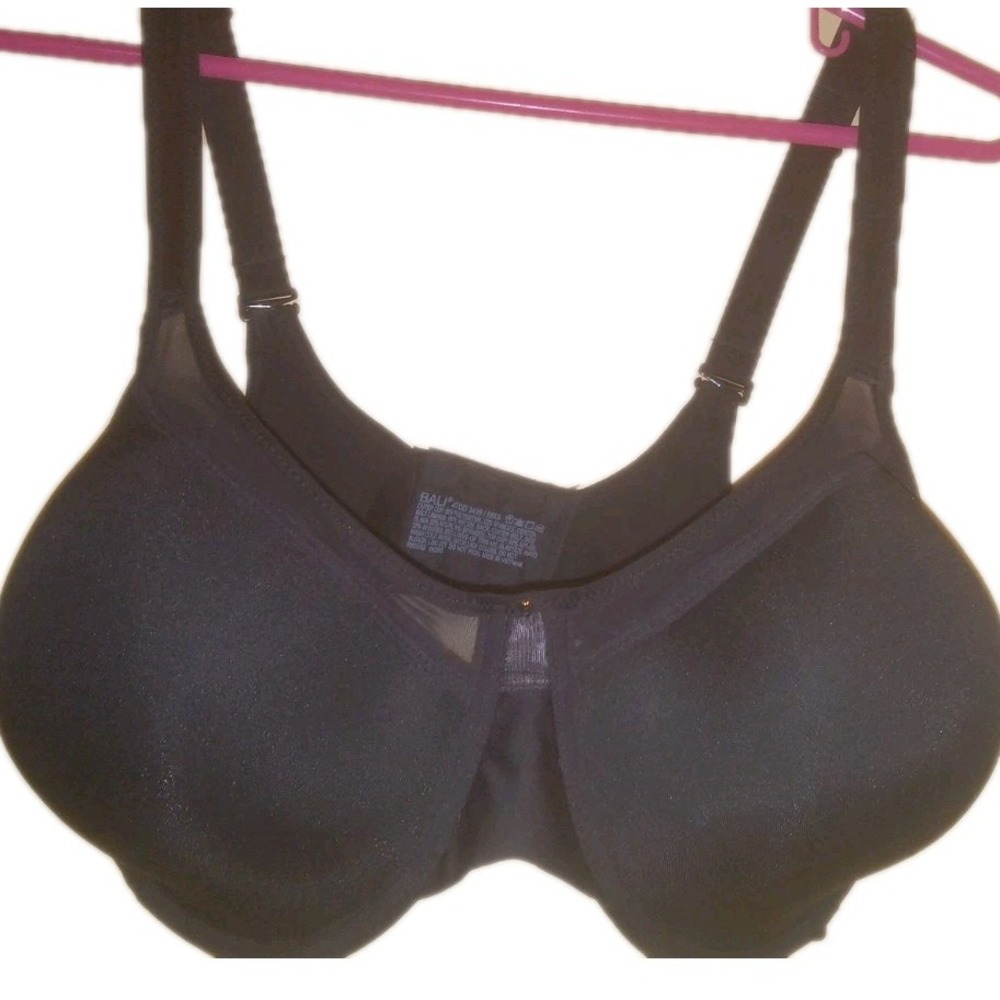 Bali 15763 Women Bra‎ 40DD Black Unpadded Underwire Comfort Straps